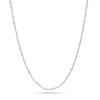 925 Sterling Silver Italian Ball Bead Station Cable Chain Necklace for Women