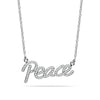 925 Sterling Silver Multi CZ Peace Pendant Necklace for Women and Girls