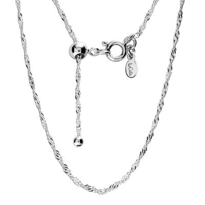 925 Sterling Silver Italian Singapore-Chain Necklace for Women