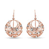 925 Sterling Silver Diamond-Cut Filigree Rose-Gold-Plated Drop Dangler Earring for Women Girl