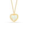 925 Sterling Silver 18K Gold-Plated Mother of Pearl Heart Pendant Necklace for Women Teen