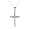 925 Sterling Silver Jesus Christ Crucifix Pendant Necklace with Chain for Men