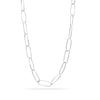 925 Sterling Silver Italian Paperclip Link Chain Necklace for Women 24 Inches