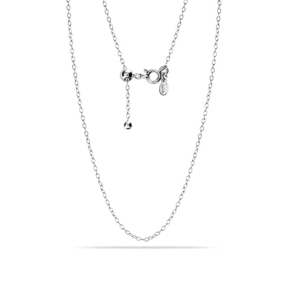 925 Sterling Silver Italian Adjustable Cable Chain Necklace for Women 61 CM