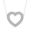 925 Sterling Silver CZ Sparkling Open Heart Pendant Necklace for Women Teen