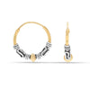 925 Sterling Silver Two-Tone Beaded Bohemian Bali Tribal Endless Hoop Earring for Teen Women 15mm