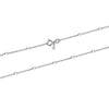 925 Sterling Silver Italian Bead Station Cable Chain Necklace for Women