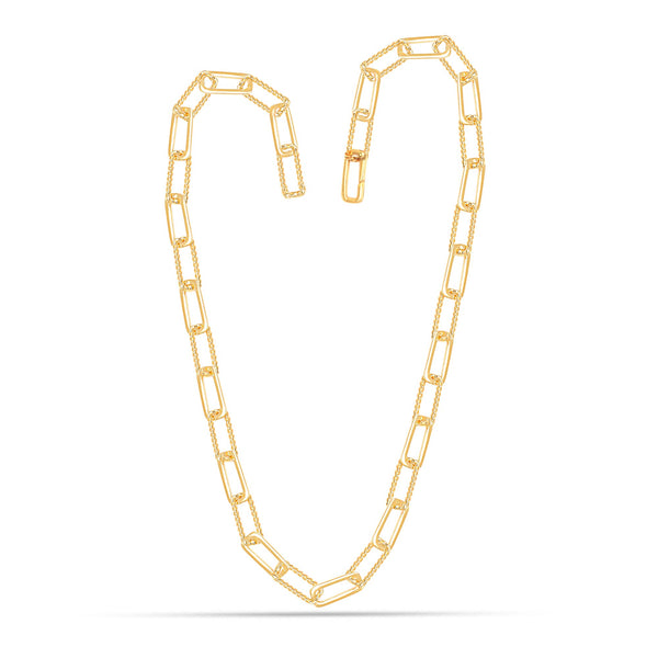925 Sterling Silver Italian Gold Plated BIG PaperClip Link Chain Necklace for Women