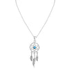 925 Sterling Silver Antique Blue Stone David Star Dream Catcher Pendant for Women