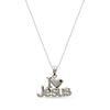 925 Sterling Silver Heart Jesus Light-Weight Pendant Necklace for Women