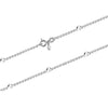 925 Sterling Silver Italian Ball Bead Station Chain Necklace for Women