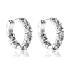 925 Sterling Silver Cubic-Zirconia Rhodium-Plated Huggie Hoop Earring for Wonem