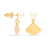 925 Sterling Silver Shell Simulated Pearl Stud Earring for Women