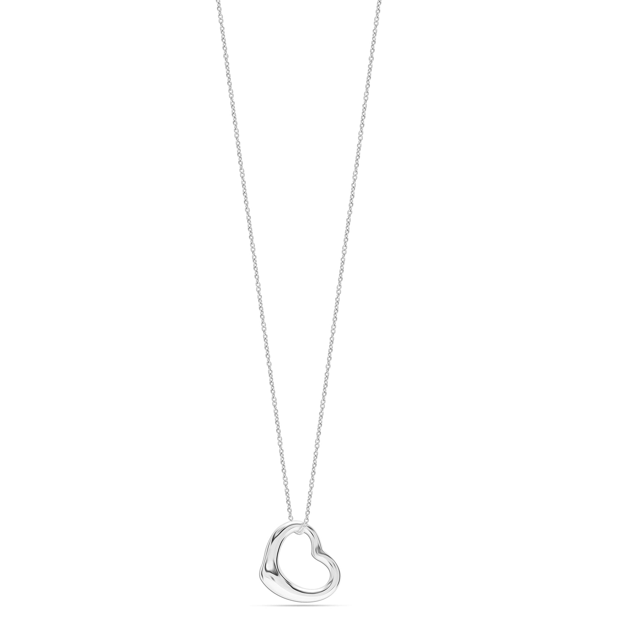 925 Sterling Silver Open Heart Pendant Necklace for Teen Women