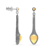 Dual Tone Dangle Earrings