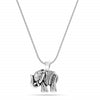 925 Sterling Silver Antique Carved Elephant Charm Pendant Necklace for Women