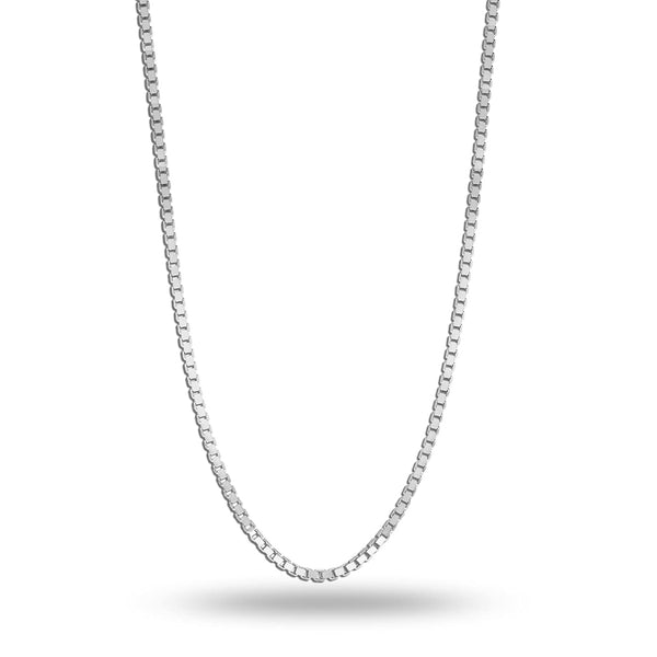 925 Sterling Silver Italian Adjustable Box Chain Necklace for Women 24 Inches