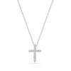 925 Sterling Silver Cubic Zirconia Cross Charm Pendant Necklace for Women Teen