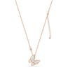 925 Sterling Silver 18K Rose Gold-Plated Mother of Pearl Butterfly Pendant Necklace for Women Teen