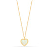 925 Sterling Silver 18K Gold-Plated Mother of Pearl Heart Pendant Necklace for Women Teen