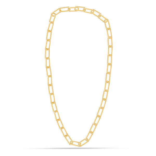 925 Sterling Silver Italian Gold Plated BIG PaperClip Link Chain Necklace for Women