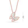 925 Sterling Silver 18K Rose Gold-Plated Mother-of-Pearl Butterfly Pendant Necklace for Women Teen