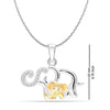 925 Sterling Silver Jewellery Mom and Baby Elephant Charm Cubic-Zirconial Necklace Pendant for Women Teen