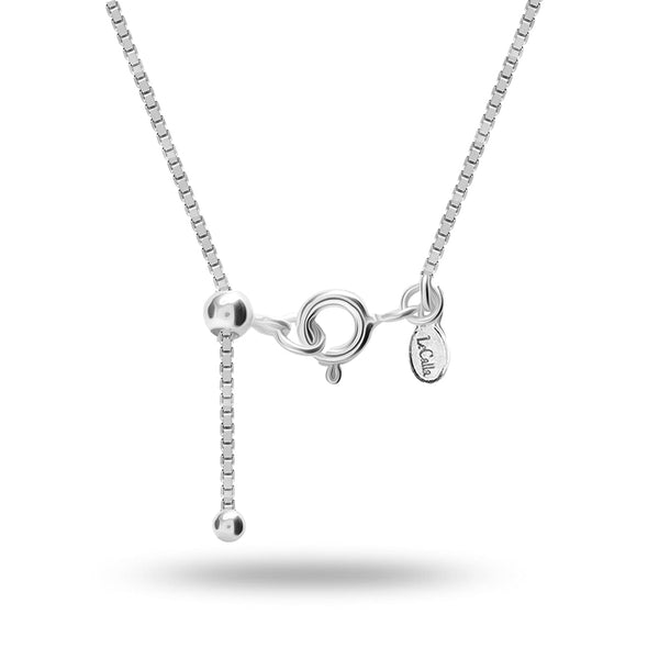 925 Sterling Silver Italian Adjustable Box Chain Necklace for Women 24 Inches