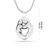 925 Sterling Silver Mother and Child Necklace Pendant with Cable Chain for Women