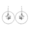 925 Sterling Silver Maple Leaf with Diamond Cut Dangler Earring for Women