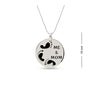 925 Sterling Silver Round Disc with Foot Print Me and Mom Engraved Pendant with Cable Chain for Women