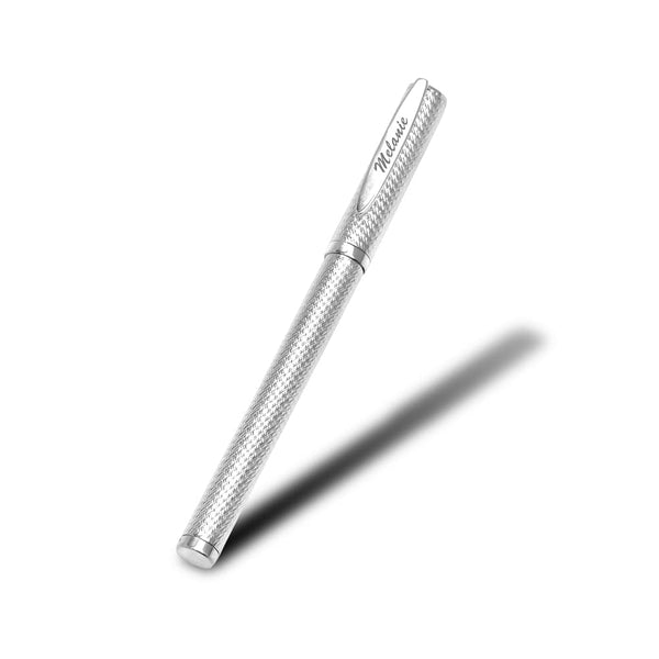 Personalised Customised 990 Silver Diamond-Cut Classy Ballpoint Pen Gift for Business Office Students Teachers