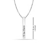 925 Sterling Silver Dimensional Love 3D Bar Necklace Pendant for Teen Women