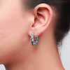 925 Sterling Silver Cubic-Zirconia Rhodium-Plated Huggie Hoop Earring for Wonem