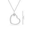 925 Sterling Silver Texture Heart Charm Pendant Necklace for Women Teen