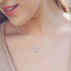 925 Sterling Silver Sparkling Open Heart Pendant Necklace for Women Teen