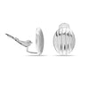 925 Sterling Silver Oval Texture Clip On Stud Earring for Women