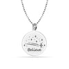 925 Sterling Silver Believe Inspirational Necklace for Women Teen