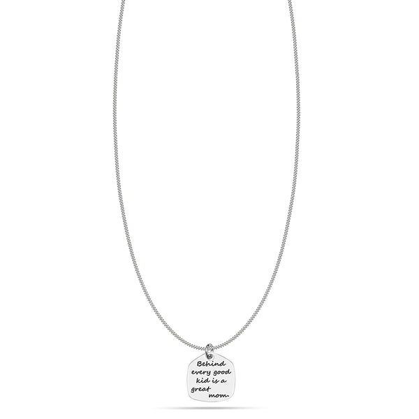 925 Sterling Silver Mom Every Good Kid Engrave Necklace for Women Girls