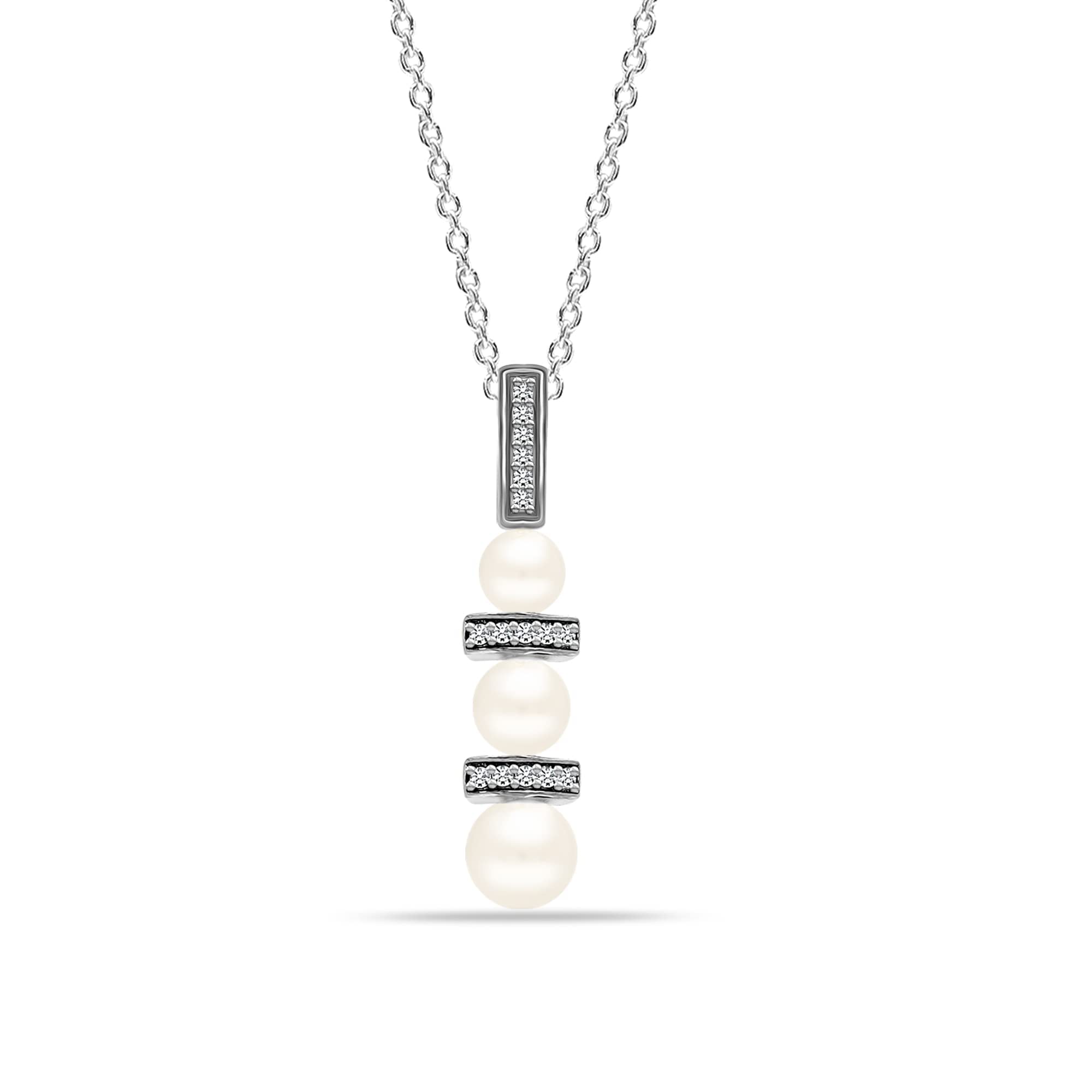 Rhodium Pendant Necklace