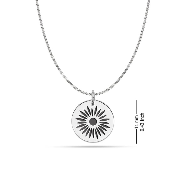 925 Sterling Silver Small Sun Inspirational Necklace for Women
