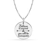 925 Sterling Silver Inspirational Believe Messag Necklace for Teen Women