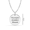 925 Sterling Silver Thankful Grateful Blessed Quote Charms Necklace for Women Girls