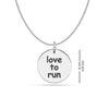 925 Sterling Silver Love to Run Quote Charms Necklace for Women & Girls