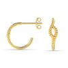 925 Sterling Silver 18K Gold Plated Small Reel Twine Hoops Earring for Women Teen