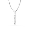 925 Sterling Silver Friends Forever Dimensional Love 3D Bar Necklace for Women Girls