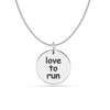 925 Sterling Silver Love to Run Quote Charms Necklace for Women & Girls