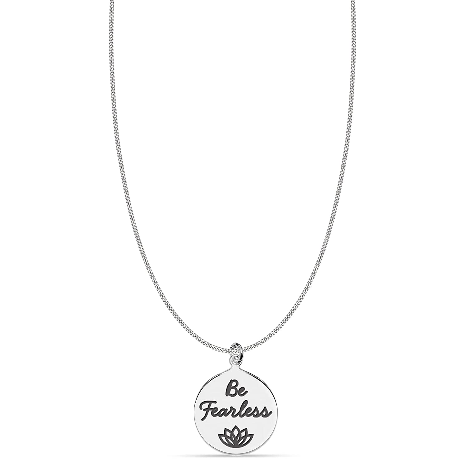 925 Sterling Silver Be Fearless Necklace for Women Teen
