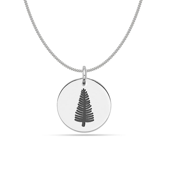 925 Sterling Silver New Year Pine Tree Strength Necklace for Women Teen