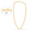 925 Sterling Silver Italian Gold Plated BIG PaperClip Link Chain Necklace for Women